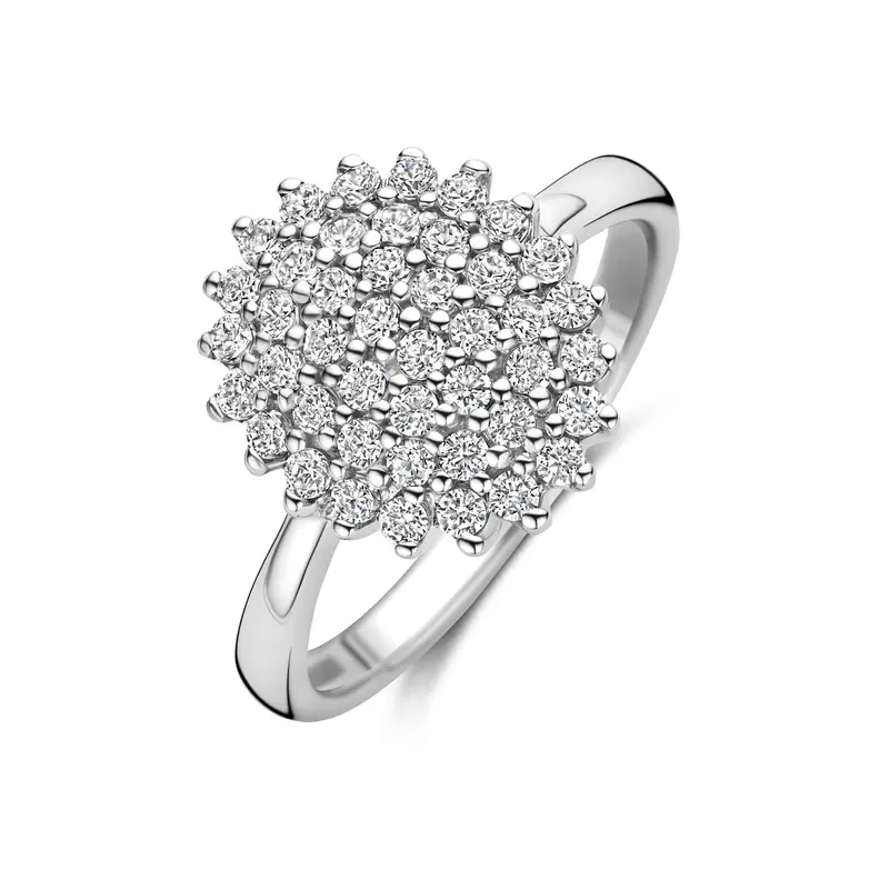 Ring zirkonia zilver gerhodineerd 12 mm
