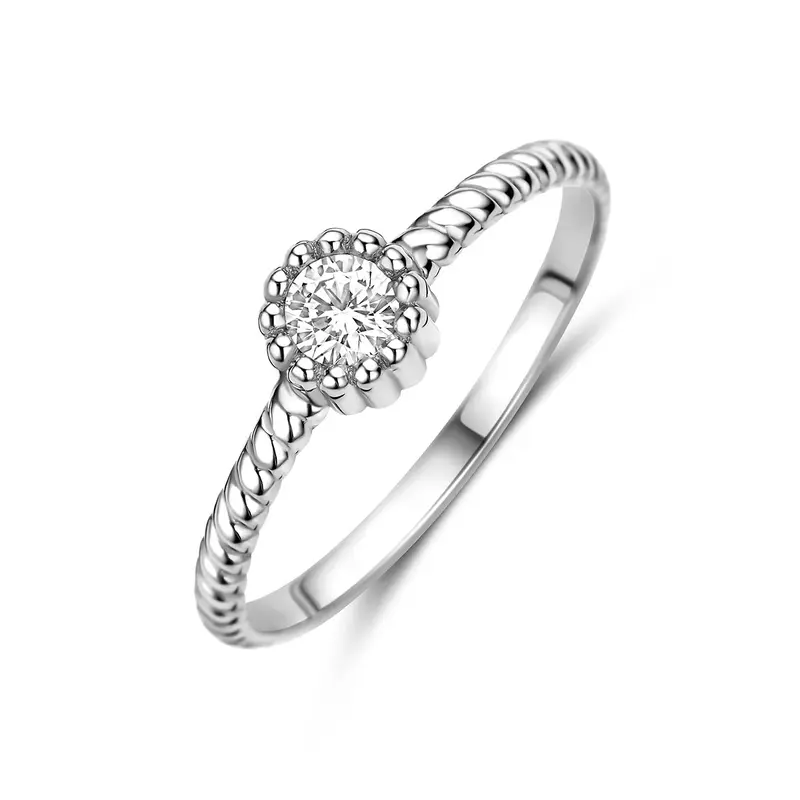 Ring zirkonia zilver gerhodineerd 1343364