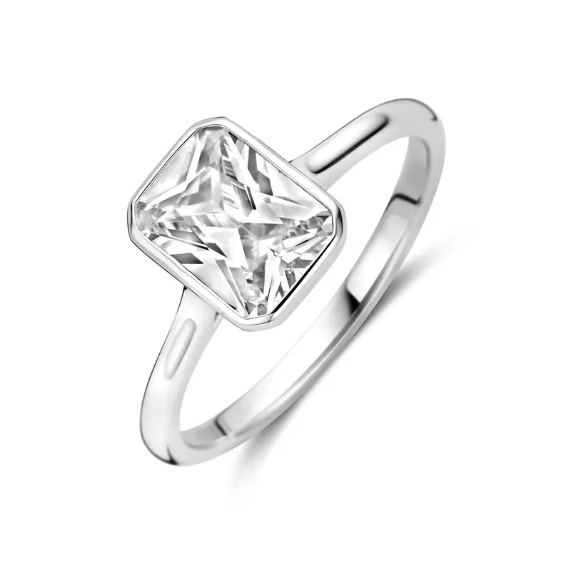 Ring zirkonia zilver gerhodineerd 9 x 7 mm – 1342583