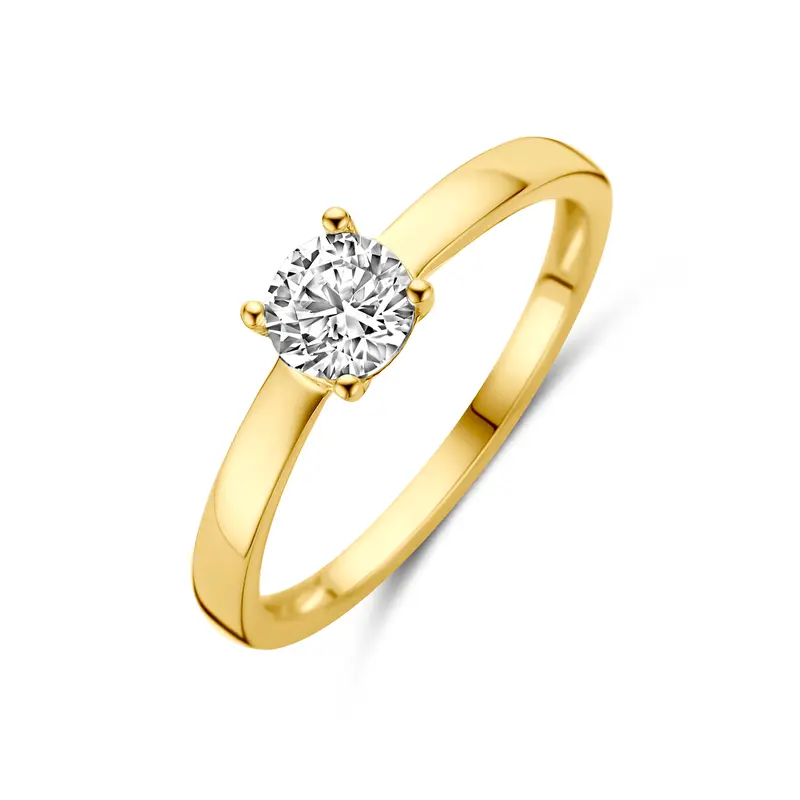 Ring zirkonia zilver verguld 3 micron – 2104325