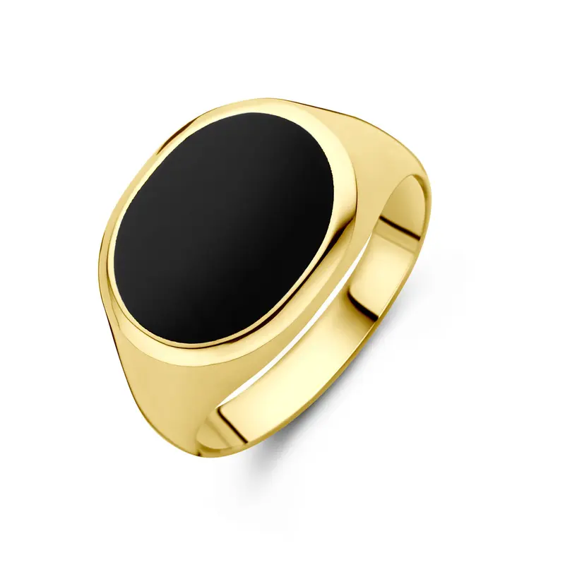 Ring zwarte onyx 14K geelgoud 11 mm – 4033483