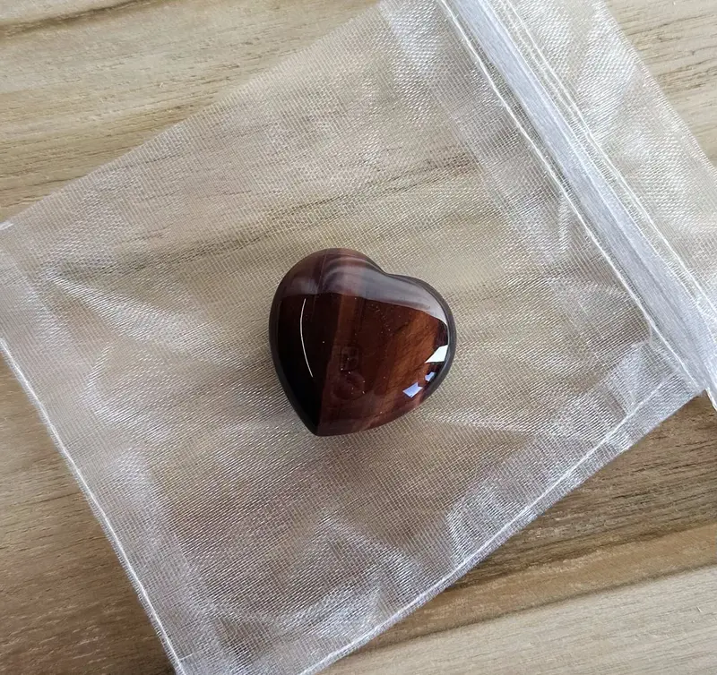 Rode Tijgeroog Hart 3cm