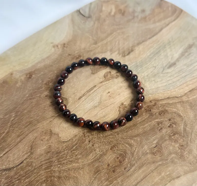 Rode Tijgeroog Kogel Armband