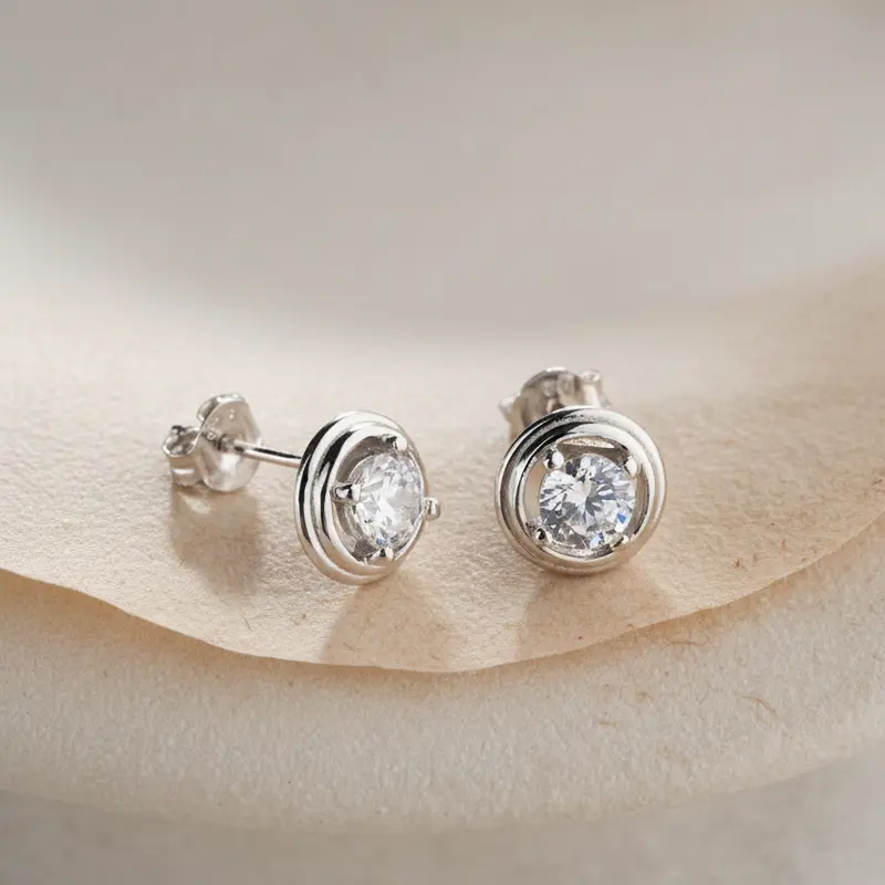 Ronde Oorbellen met Zirkonia | 925 Zilver