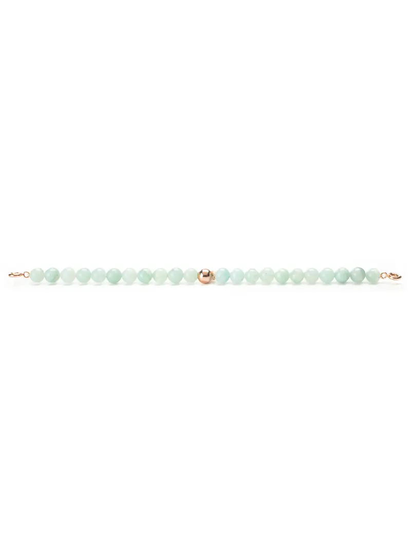 Rose Gold Clasp - Bracelet 6mm Amazonite