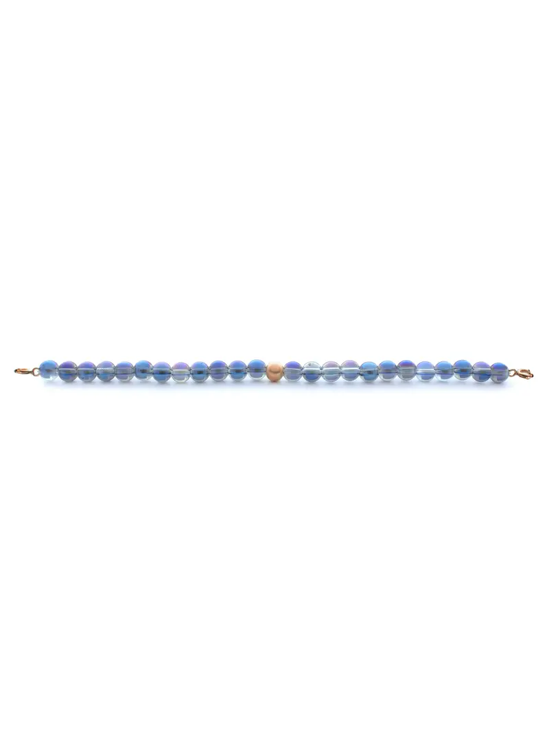 Rose Gold Clasp - Bracelet 6mm Aqua Aura Blue