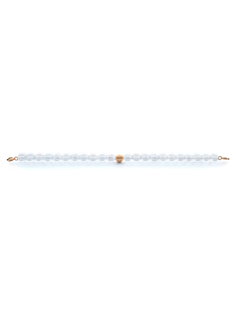 Rose Gold Clasp - Bracelet 6mm Aqua Aura White