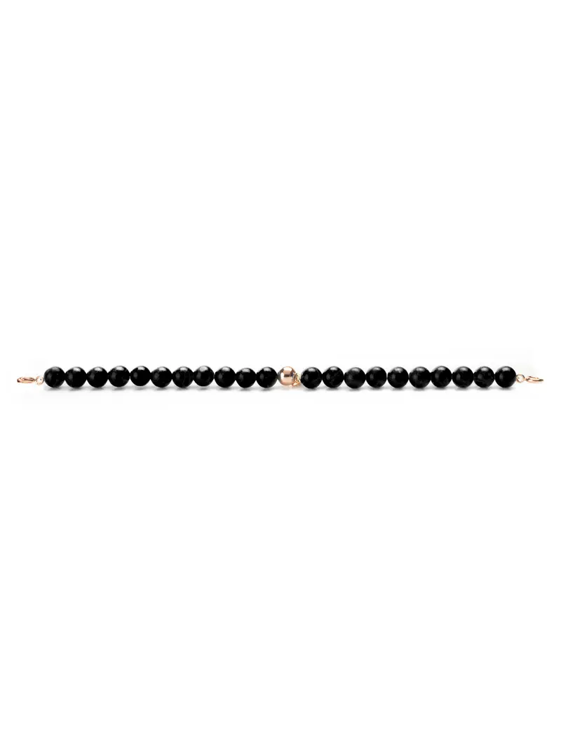 Rose gold Clasp - Bracelet 6mm Onyx