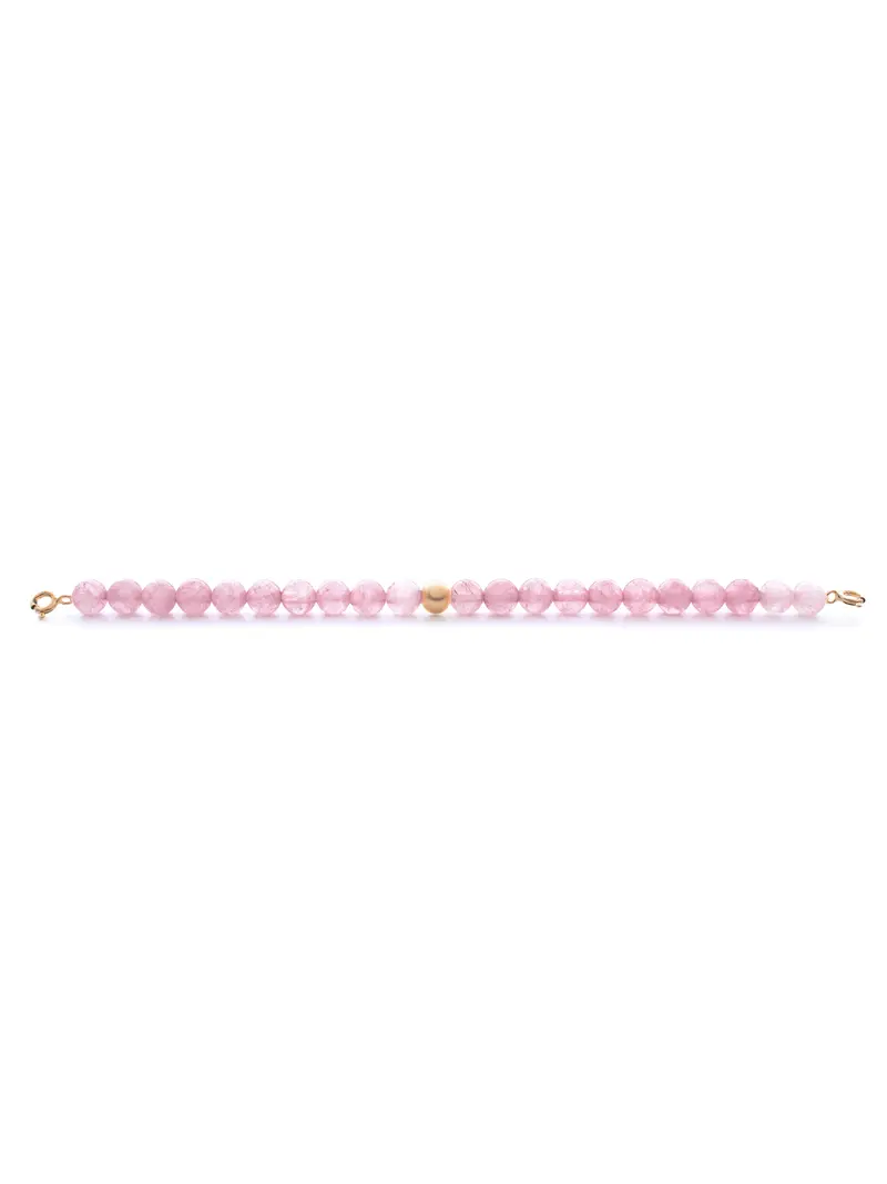 Rose gold Clasp - Bracelet 6mm Rose Quartz