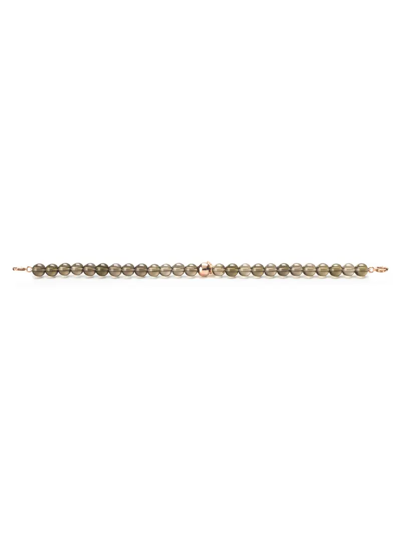 Rose gold Clasp - Bracelet 6mm Smoky Quartz