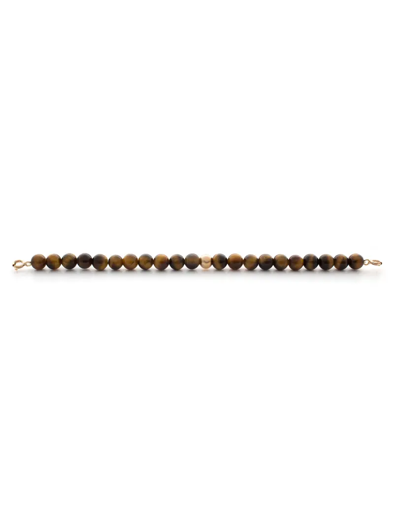 Rose gold Clasp - Bracelet 6mm Tiger Eye