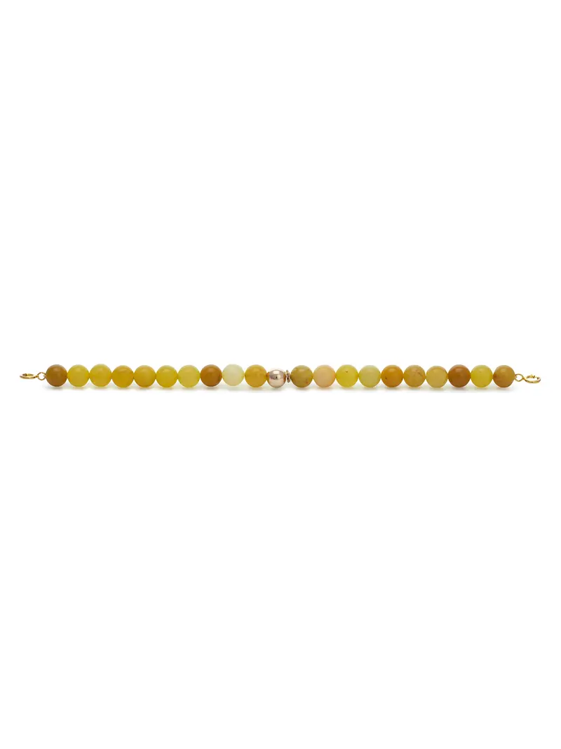 Rose gold Clasp - Bracelet 6mm Yellow Jade