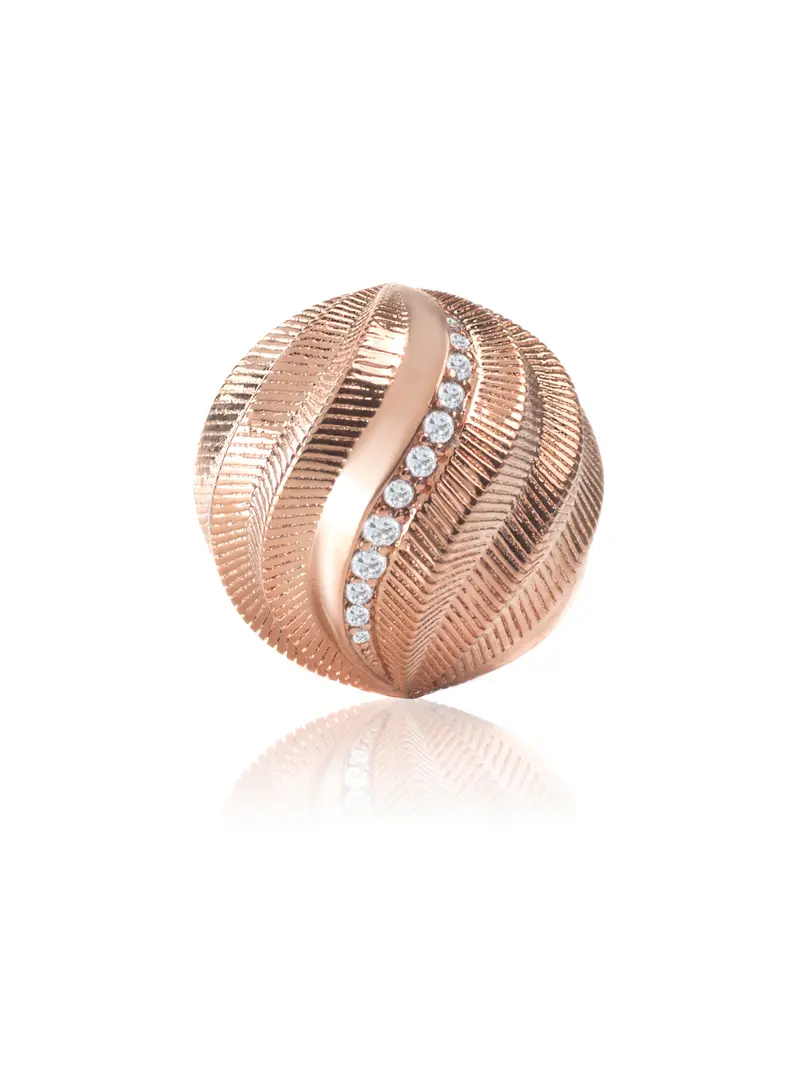 Rose Gold - Twisted CNC cut - Clear CZ