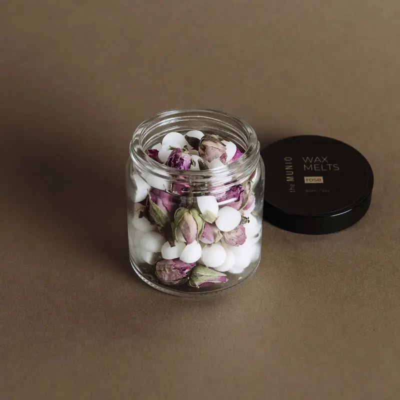 Rose Mini Wax Melts in A Glass Votive