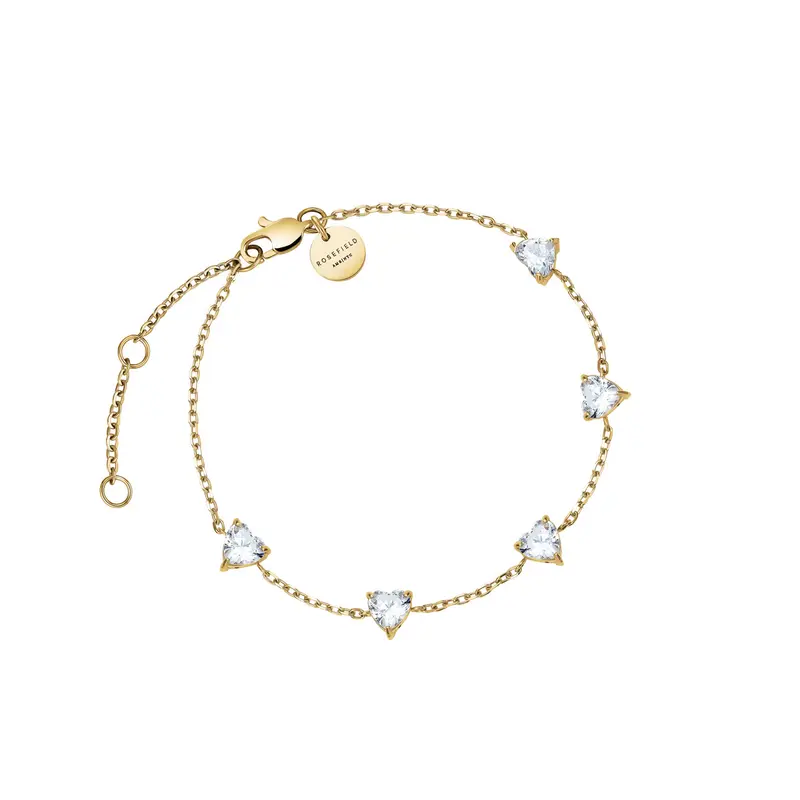 Rosefield Armband Row of Hearts JBRHG-J1013 Goudkleurig