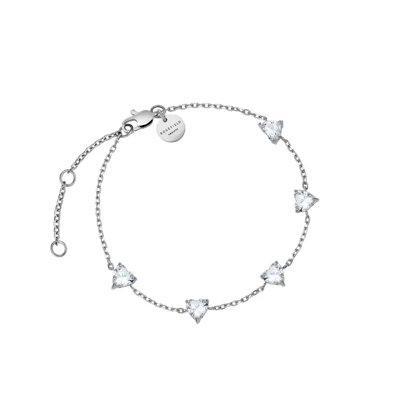 Rosefield Armband Row of Hearts JBRHS-J1014 Zilverkleurig
