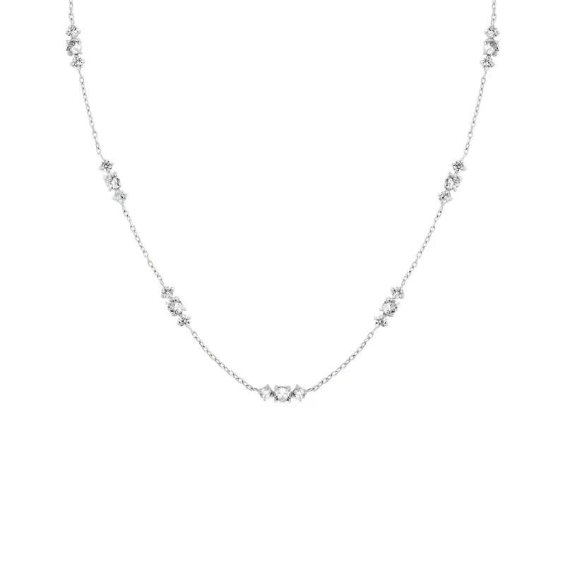 Rosefield Ketting Triple Crystals JNTCS-J1016 Zilverkleurig