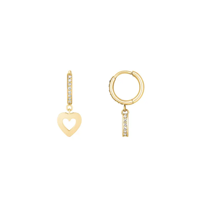 Rosefield Oorbellen Hollow Heart Hoops JEHHG-J1276 Goudkleurig