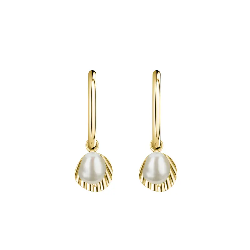 Rosefield Oorbellen Shell and pearl charm JSPCEG-J173 Goudkleurig