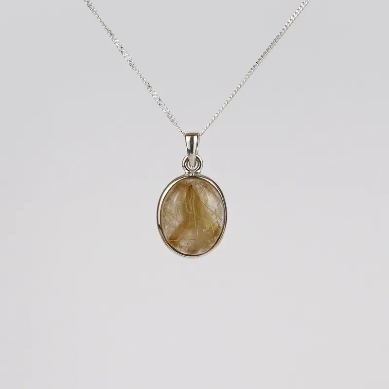 Rutielkwarts 925 Zilver Ketting K33