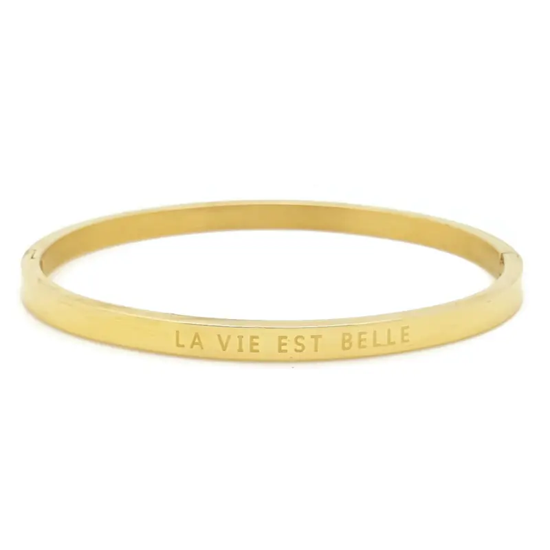 RVS armband - Bangle la vie goud