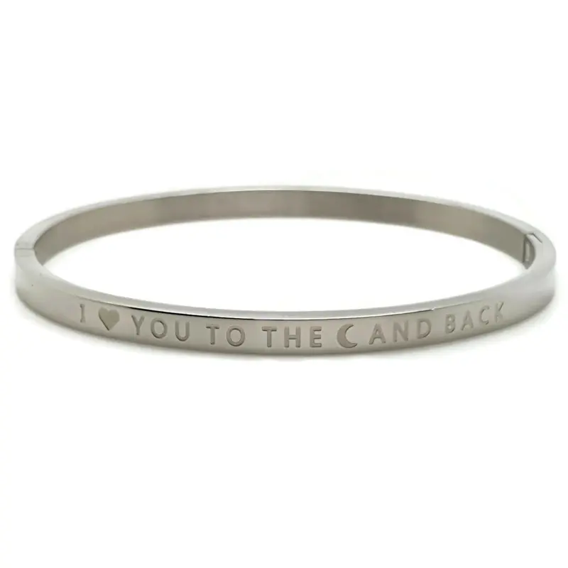 RVS armband - Bangle maan zilver