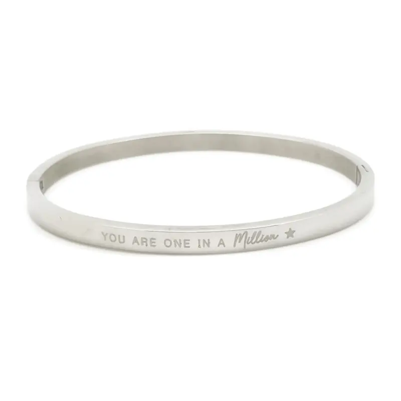 RVS armband - Bangle million zilver