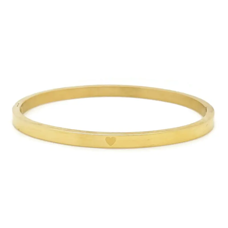RVS armband - Hartje goud