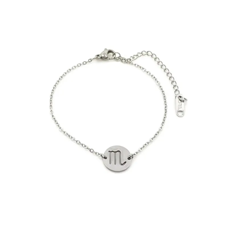 RVS Armband - Sterrenbeeld schorpioen zilver