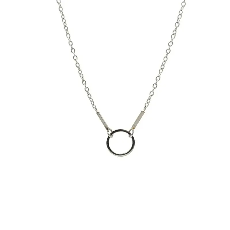 RVS Ketting - Cirkel zilver