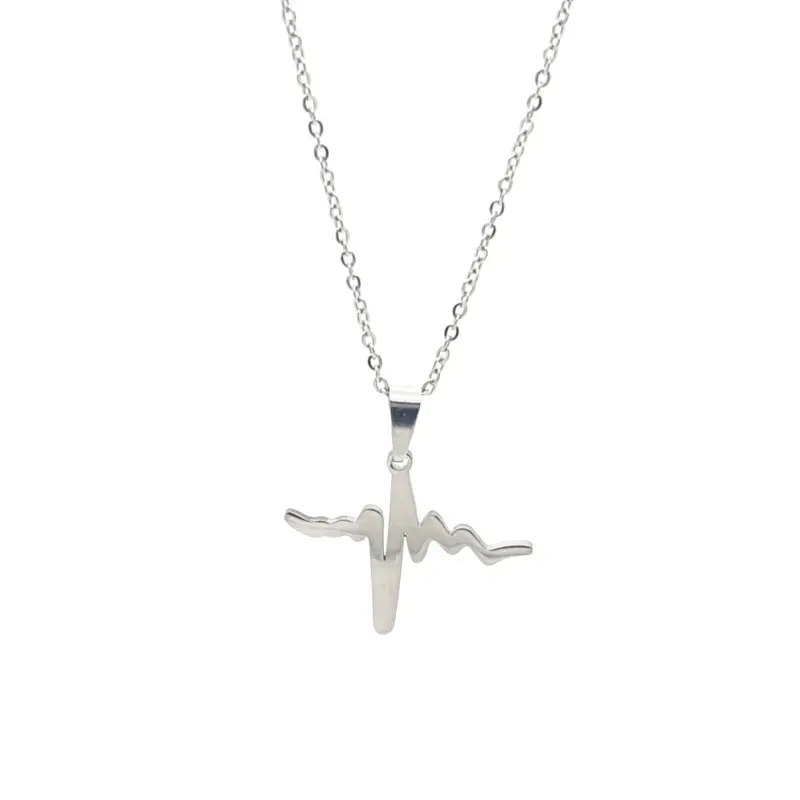 RVS Ketting - Hartslag zilver