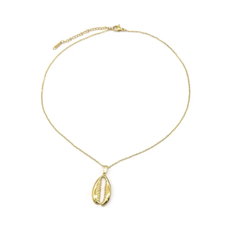 RVS Ketting - Kauri schelp goud