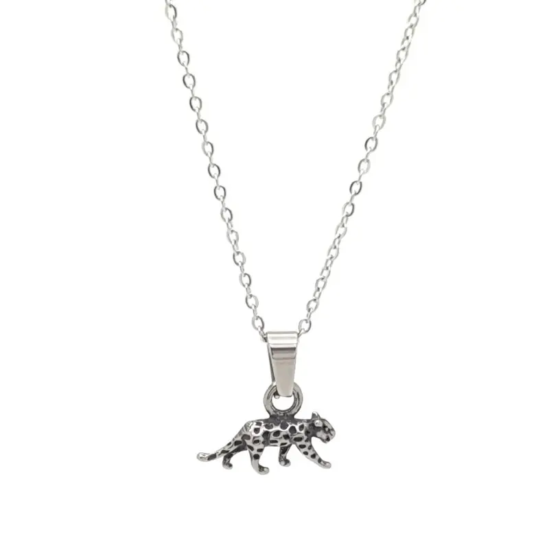 RVS Ketting - Luipaard zilver