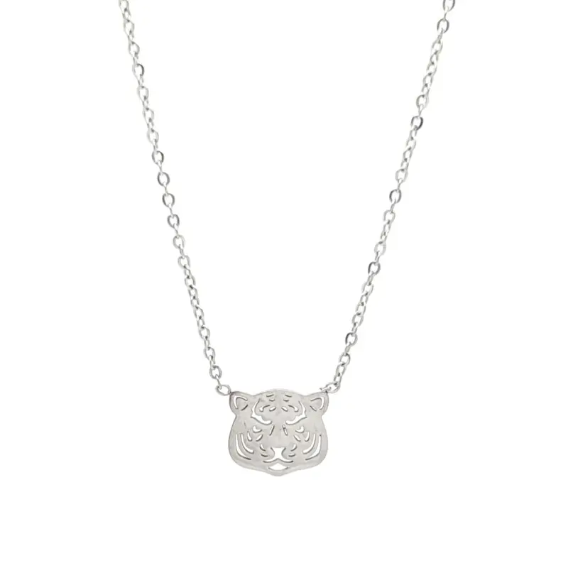 RVS Ketting - Tijger zilver