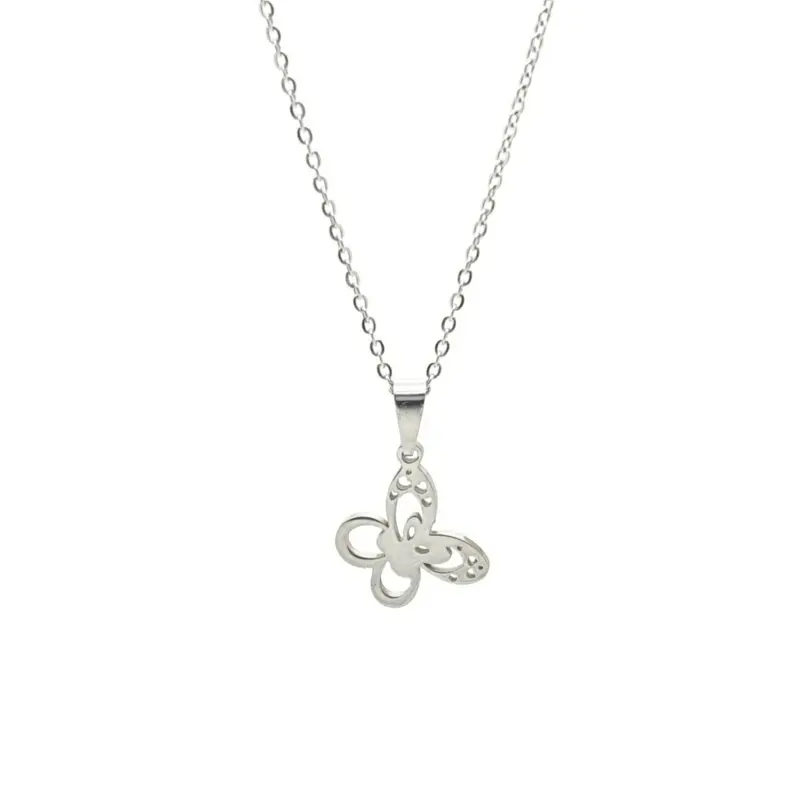 RVS Ketting - Vlinder zilver