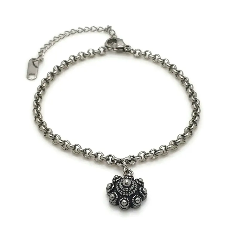 RVS Zeeuwse knop armband - Basic met bedel