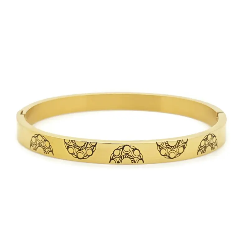 RVS Zeeuwse knop armband - RVS bangle goud