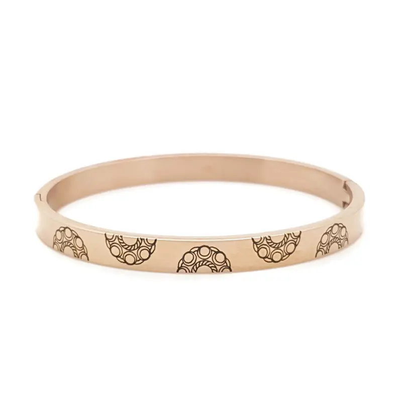 RVS Zeeuwse knop armband - RVS bangle rose goud small