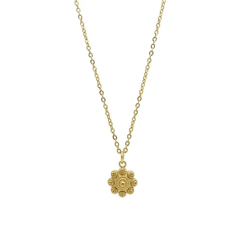 RVS Zeeuwse knop ketting goud - Kleine knop