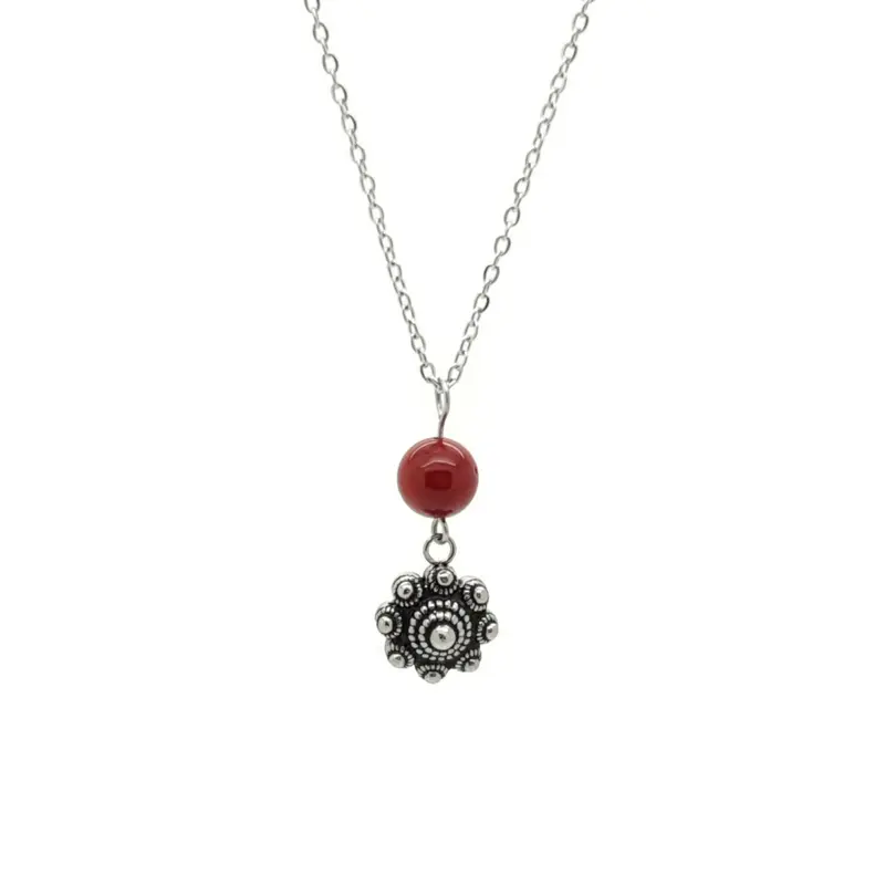 RVS Zeeuwse knop ketting - Koraal