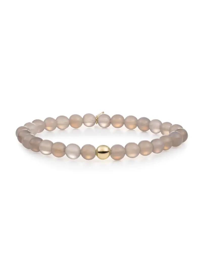 Saturn Armband Large Grey Agate