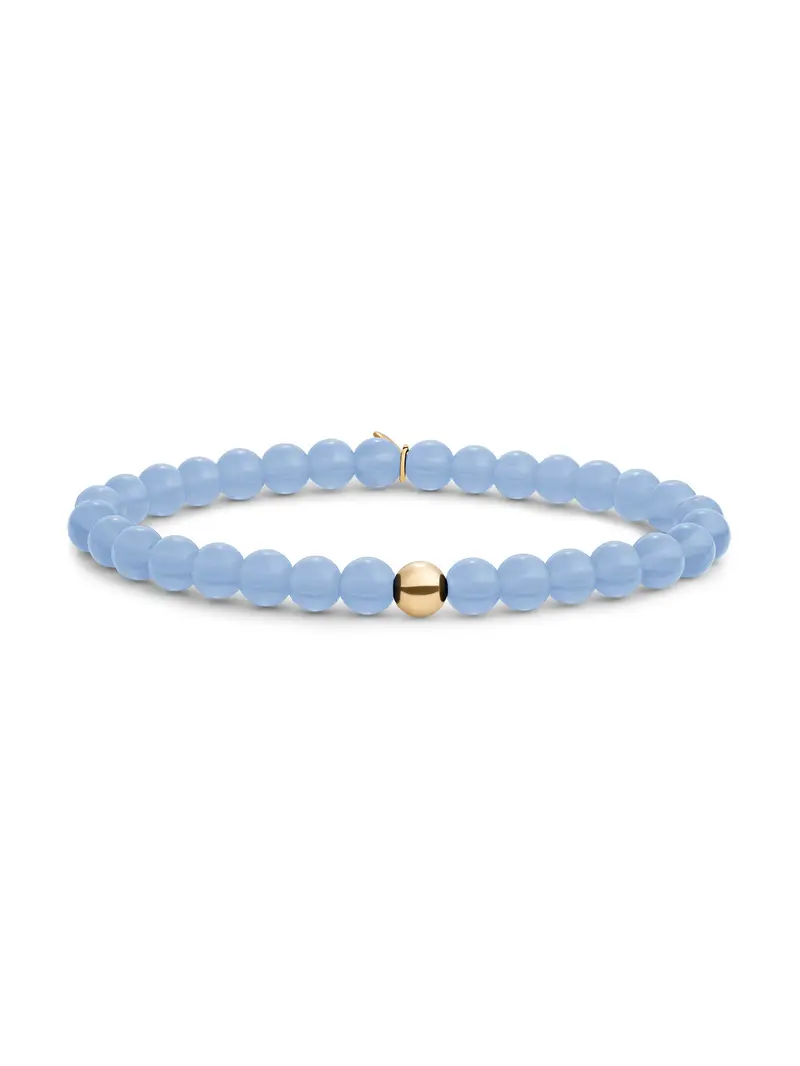 Saturn Armband Large Milky Blue Jade