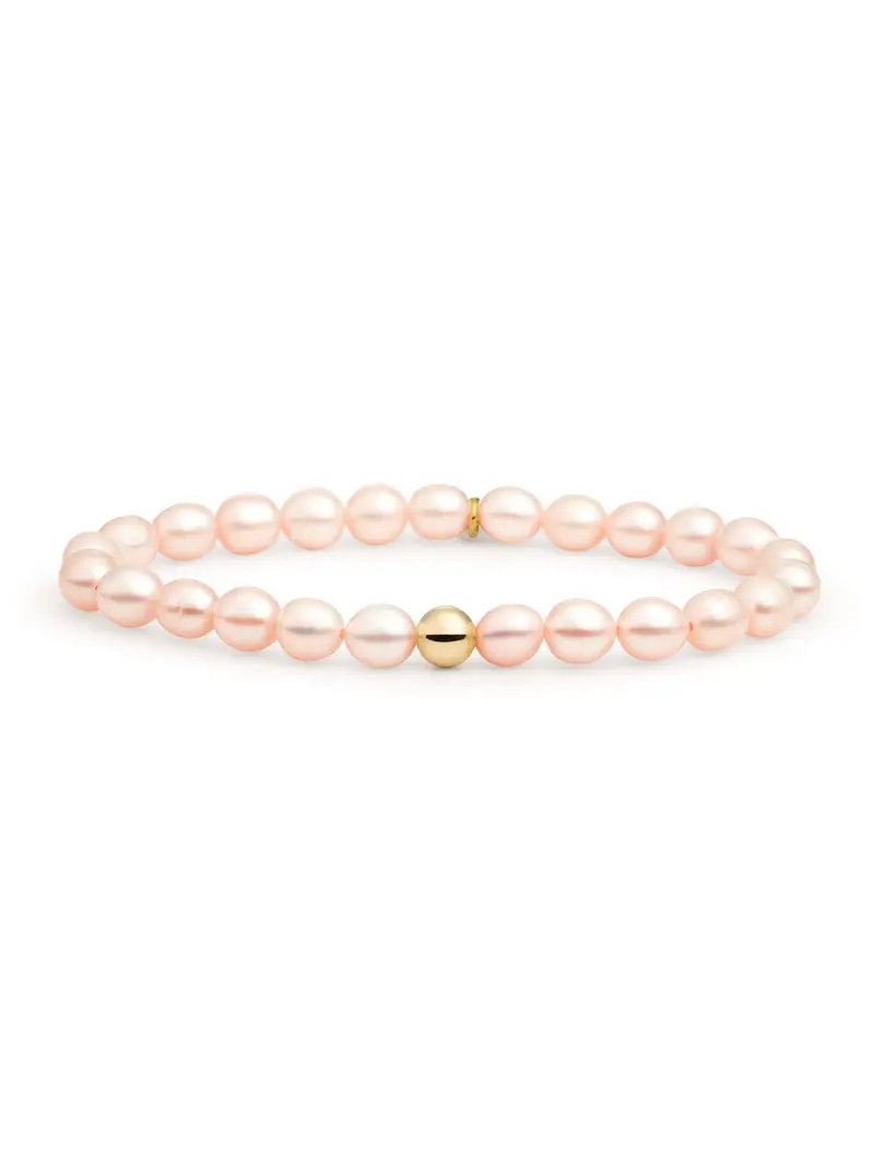 Saturn Armband Large Peach Pearl