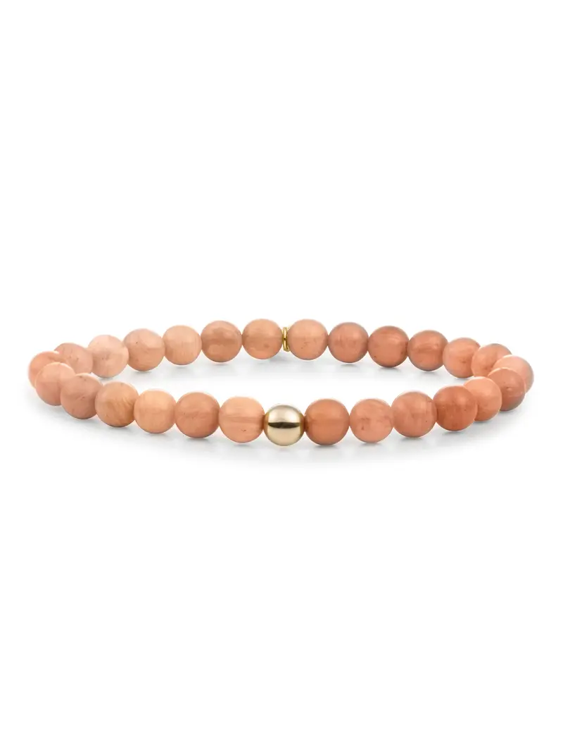 Saturn Armband Large Peach Rhodonite