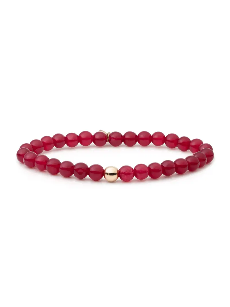 Saturn Armband Large Red Jade