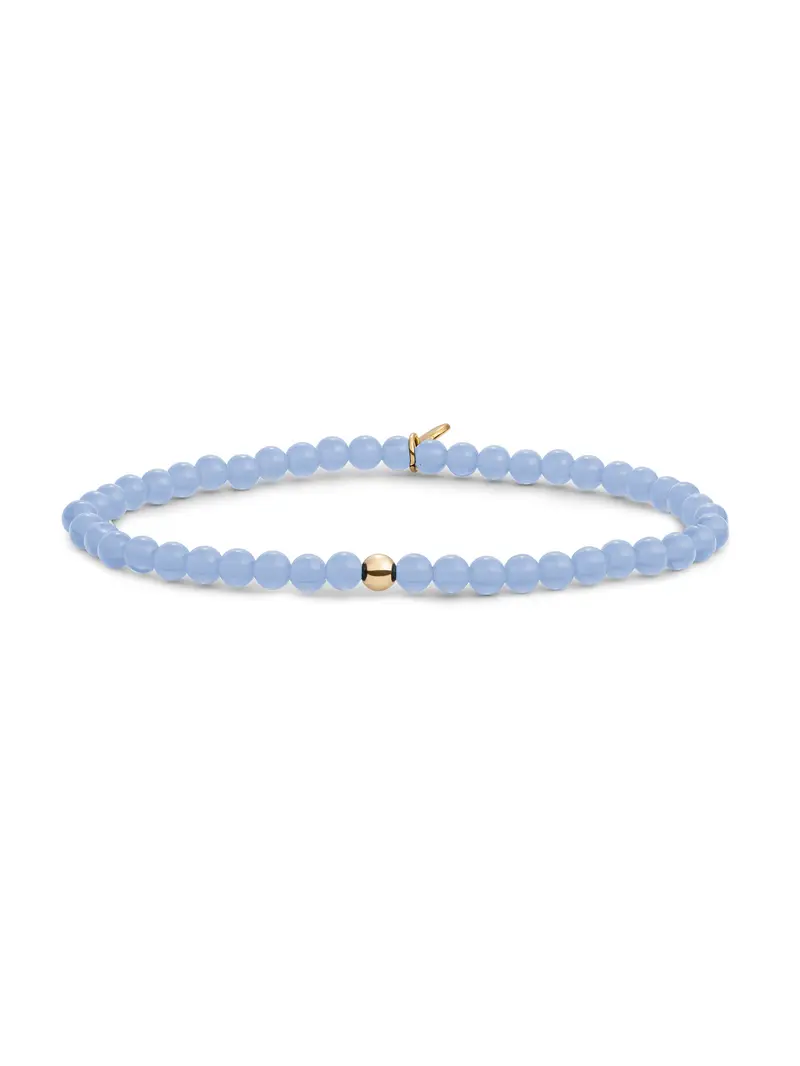 Saturn Armband Small Milky Blue Jade