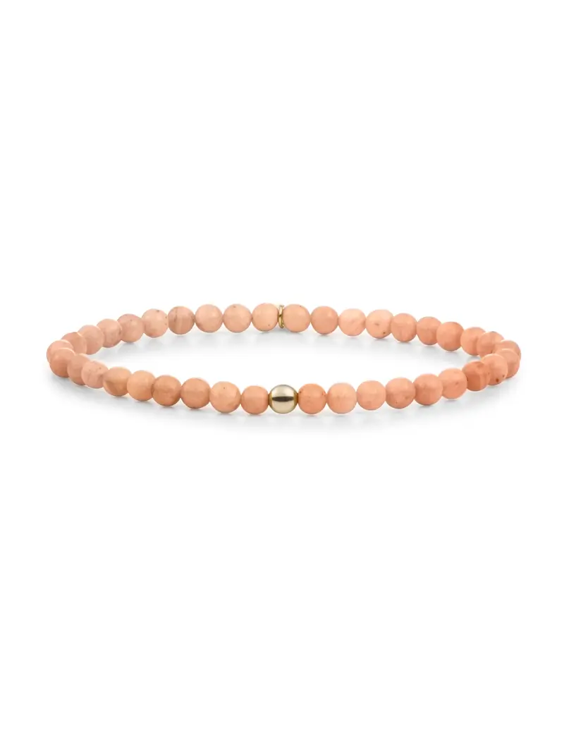 Saturn Armband Small Peach Rhodonite