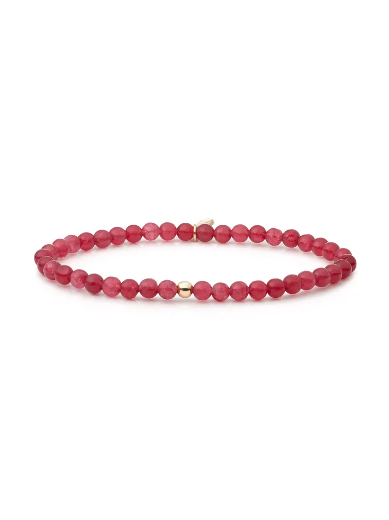 Saturn Armband Small Red Jade