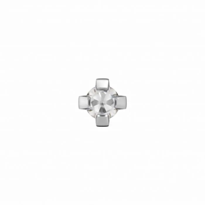 Schietoorbellen chaton witte steen 2.0mm staal