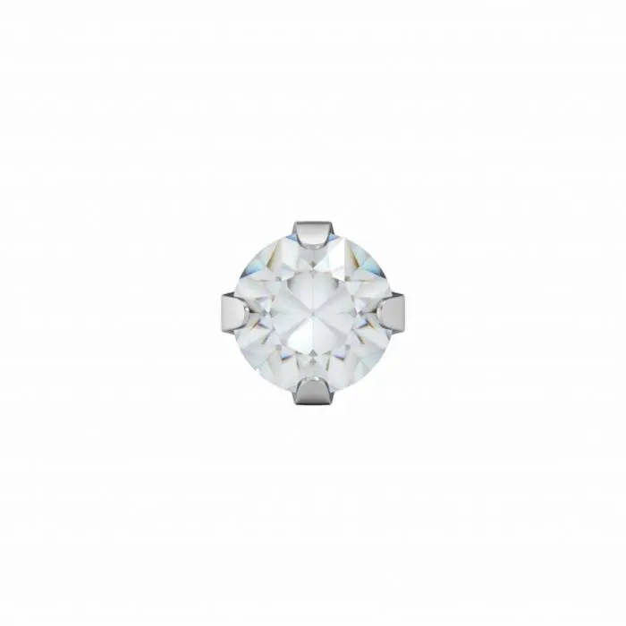 Schietoorbellen chaton witte steen 3.0mm staal